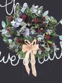 Natural Foliage Christmas Door Wreath