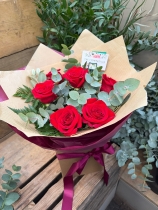 A 6 Red Rose Bouquet