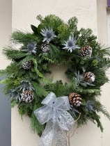 Silver Sparkle Festive Door Wreath