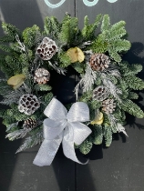 Silver Sparkle Festive Door Wreath